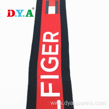 Red print knitted polyester webbing for garments decoration